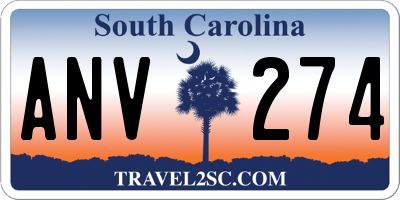 SC license plate ANV274