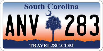 SC license plate ANV283