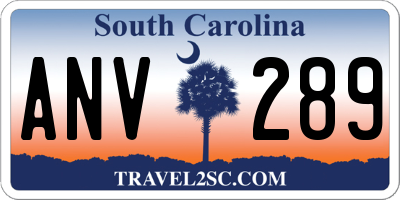 SC license plate ANV289