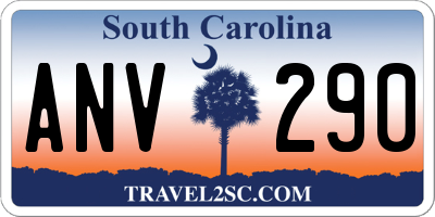 SC license plate ANV290