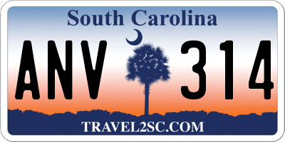 SC license plate ANV314
