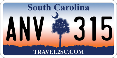 SC license plate ANV315