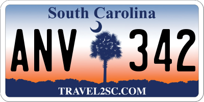 SC license plate ANV342