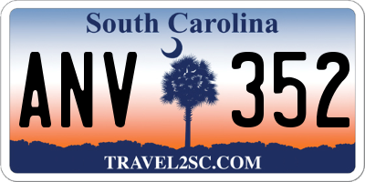 SC license plate ANV352