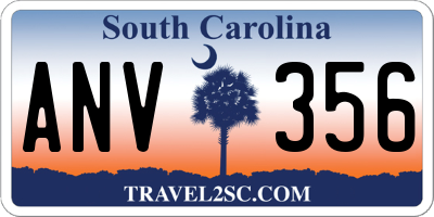 SC license plate ANV356