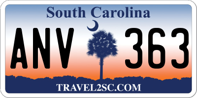 SC license plate ANV363
