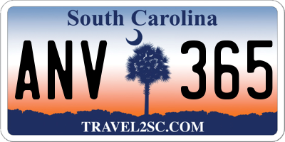 SC license plate ANV365