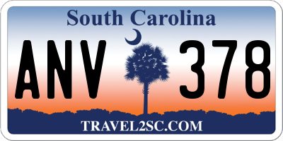 SC license plate ANV378