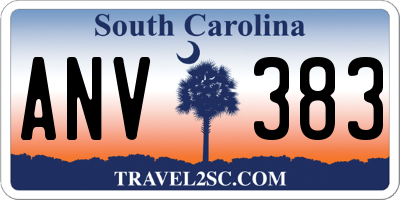 SC license plate ANV383