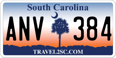 SC license plate ANV384
