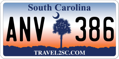 SC license plate ANV386