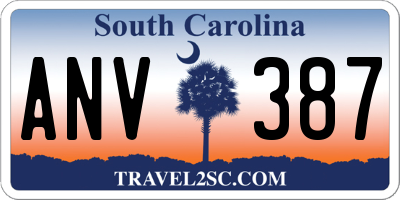 SC license plate ANV387