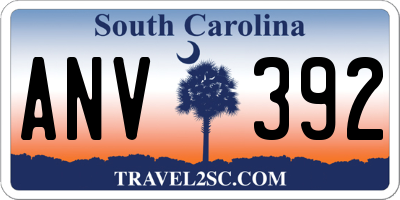 SC license plate ANV392
