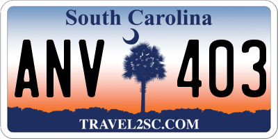 SC license plate ANV403
