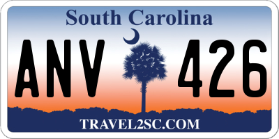 SC license plate ANV426