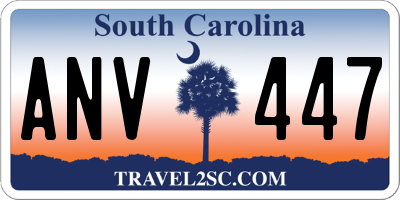 SC license plate ANV447