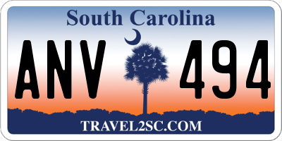 SC license plate ANV494