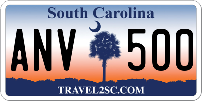 SC license plate ANV500