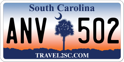 SC license plate ANV502