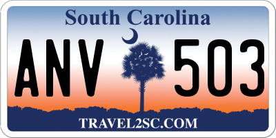 SC license plate ANV503