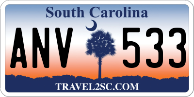 SC license plate ANV533