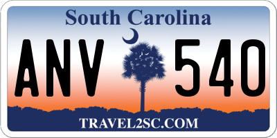 SC license plate ANV540