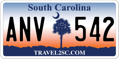 SC license plate ANV542