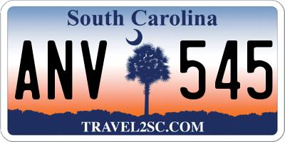 SC license plate ANV545