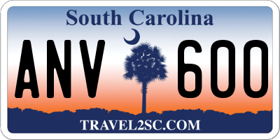 SC license plate ANV600