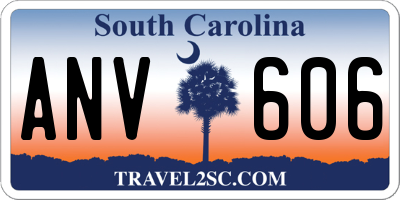 SC license plate ANV606