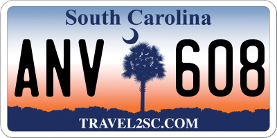 SC license plate ANV608