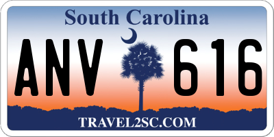 SC license plate ANV616