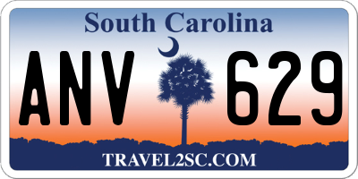 SC license plate ANV629