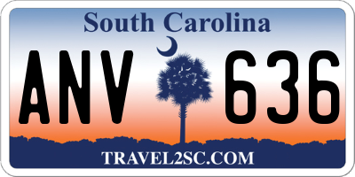 SC license plate ANV636