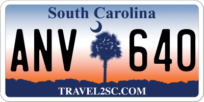 SC license plate ANV640