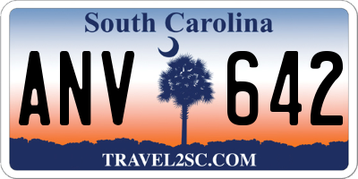 SC license plate ANV642