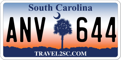 SC license plate ANV644