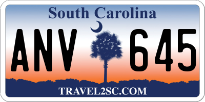 SC license plate ANV645