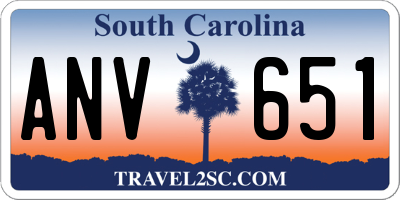 SC license plate ANV651