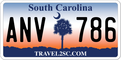 SC license plate ANV786