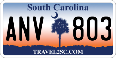 SC license plate ANV803