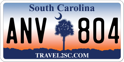 SC license plate ANV804