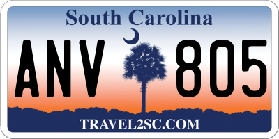 SC license plate ANV805