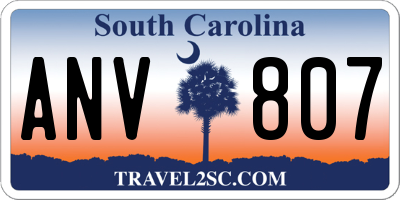 SC license plate ANV807