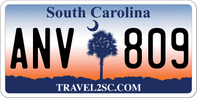 SC license plate ANV809