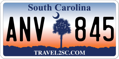 SC license plate ANV845
