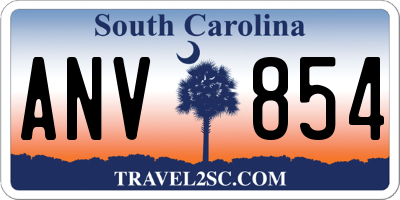 SC license plate ANV854