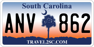 SC license plate ANV862