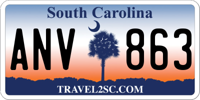 SC license plate ANV863