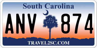 SC license plate ANV874